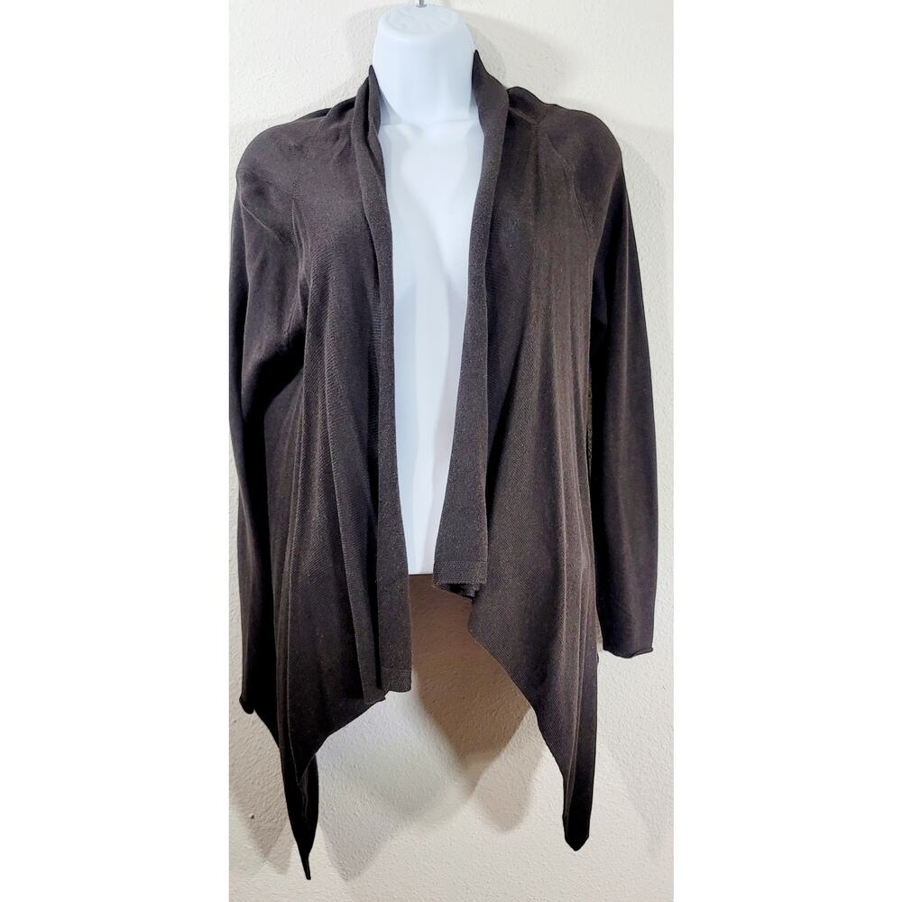 Old Navy Brown Draped Open Front Cardigan Sweater Small Pointed Hem Lightweight